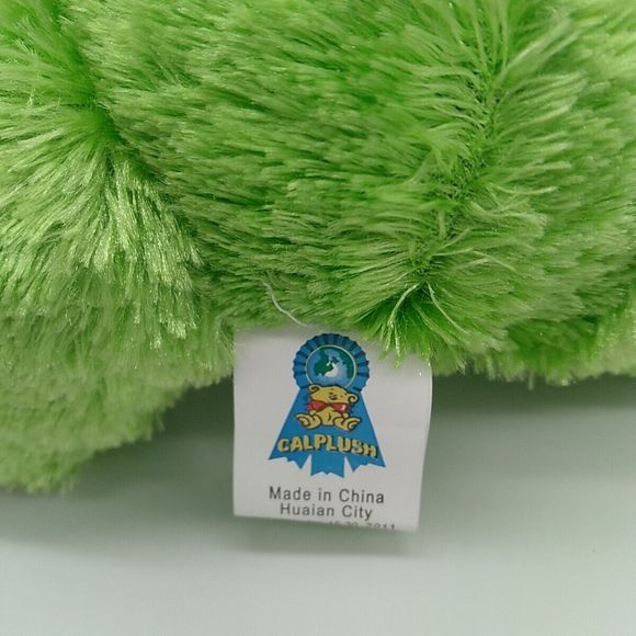 Cal Plush Love Green Frog With Red Heart Bow Item # V7289 - Picture 4 of 6